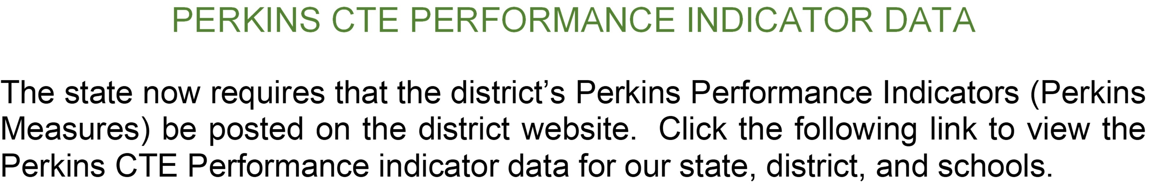 Perkins CTE Data